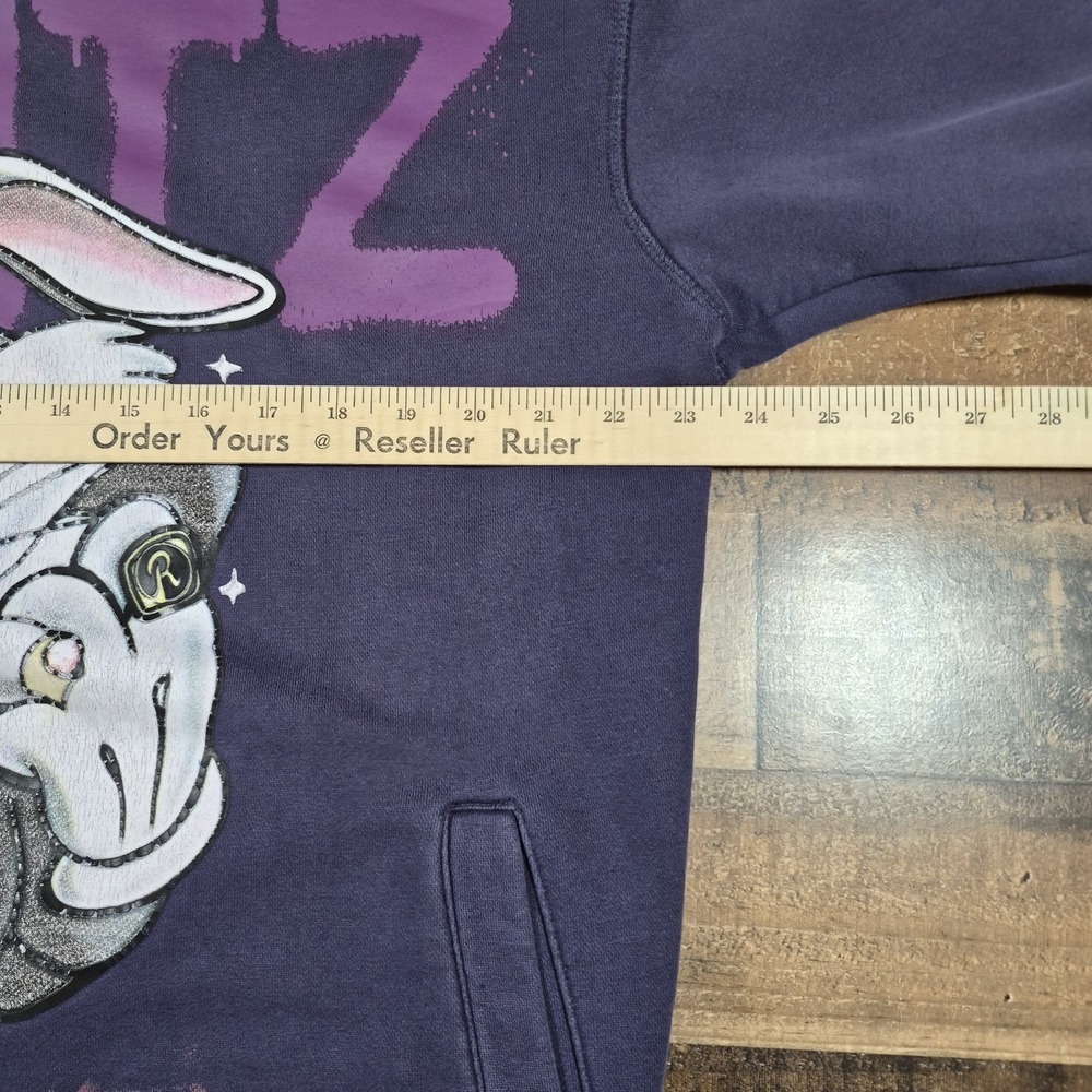 Runtz Paidboyz Bugs Bunny‎ Hoodie Mens Large Blue Faded Looney Tunes Streetwear - Picture 4 of 11
